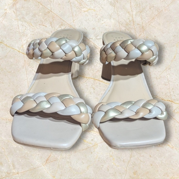 A New Day Women's Tan Braided Block Heels Size 9 1/2 - Picture 2 of 8